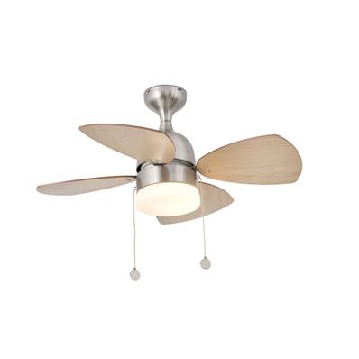 Ventilateur Plafond Mediterraneo 81cm Nickel Erable Acajou