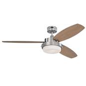 Ventilateur Plafond ALLOY 132cm Nickel Brossé Hêtre Graphite