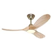 Ventilateur Plafond Genuino LED 122cm Laiton Bois naturel