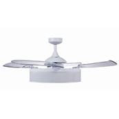 Ventilateur Plafond Fraser 121cm Blanc Transparent