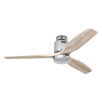 Ventilateur Plafond Aerodynamix Eco 132cm Chromé Poli Bois Naturel