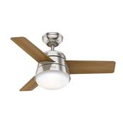 Ventilateur Plafond Finley 91cm Chrom Noyer Bois Naturel