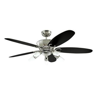 Ventilateur de Plafond ARIUS 132cm Chrome Blanc Noir