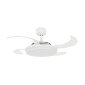 Ventilateur Plafond Retractable EVO1 122cm Blanc Transparent