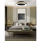 Ventilateur Plafond Design Tibet 65cm Or Satiné Noir