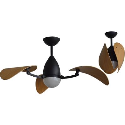 Ventilateur Plafond Vampire 106cm Noir Bambou