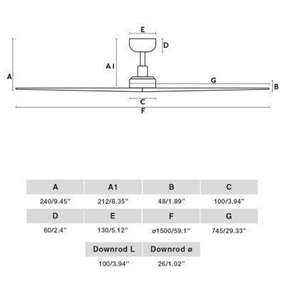 Ventilateur Plafond KLIM S Noir Noyer