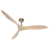 Ventilateur de Plafond Eco Airscrew 152cm Laiton Bois Naturel