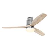 Ventilateur Plafond Aerodynamix Eco 132cm Chromé Bois Naturel