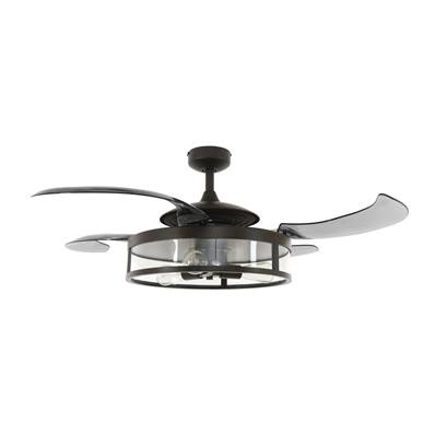 Ventilateur Plafond Retractable Classic 122cm Noir Fumé