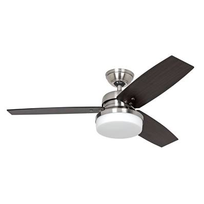 Ventilateur Plafond Galileo 122cm Chromé Noyer Noir Chêne Foncé