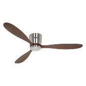 Ventilateur Plafond Eco Plano Wood 132cm Chromé Noyer Wifi