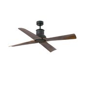 Ventilateur Plafond IP44 Winche 130cm Noir Marron Vintage